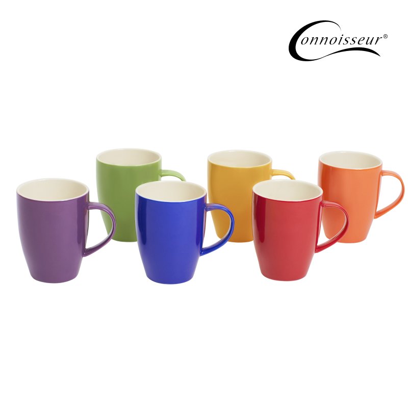 Connoisseur Assorted Coloured Mugs 350ml (Set of 6)