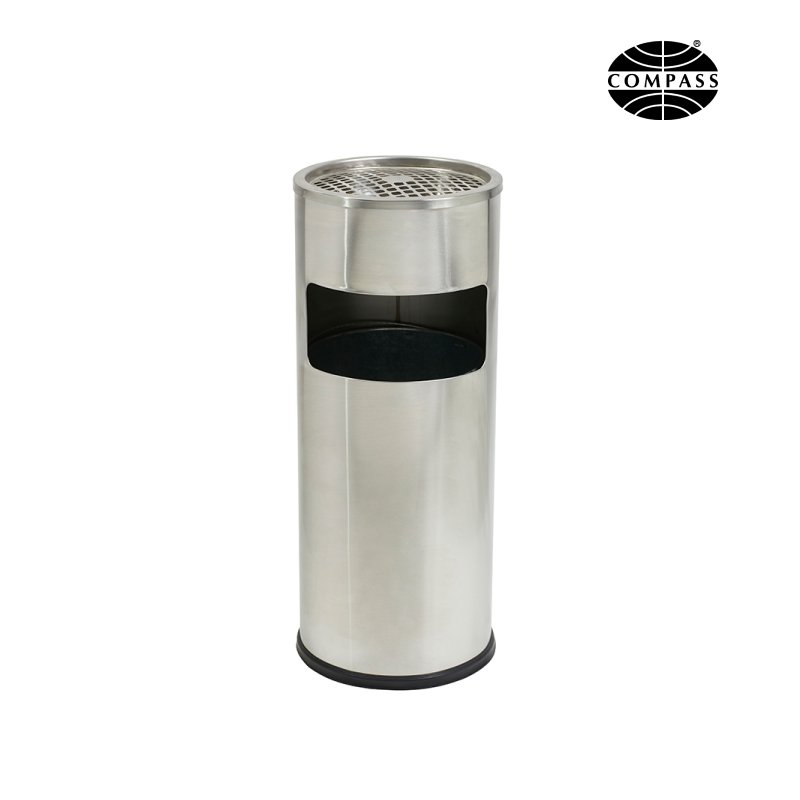 Stainless Steel Lobby Bin with Ashtray 10L