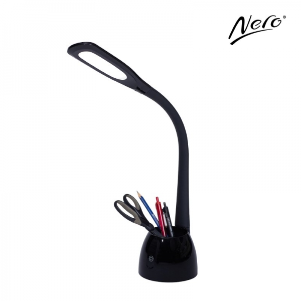 Nero Black Storage Holder Desk Lamp