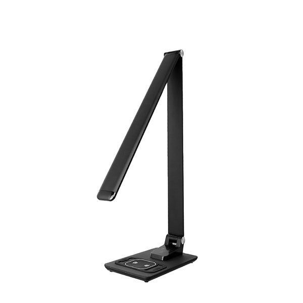 Nero Black Aluminium LED Desk Lamp with Wireless Charging Pad