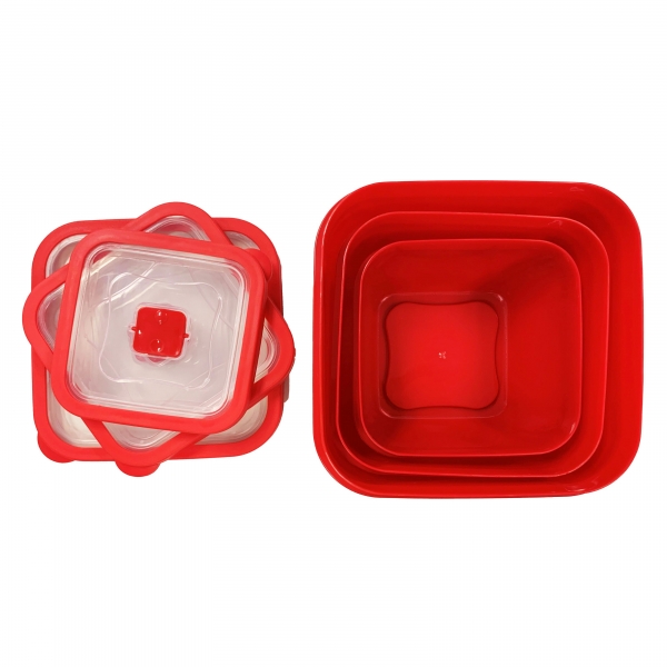 Connoisseur Microwave Containers Red (set of 3)