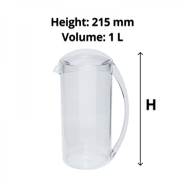 Plastic Water Jug With Lid 1L