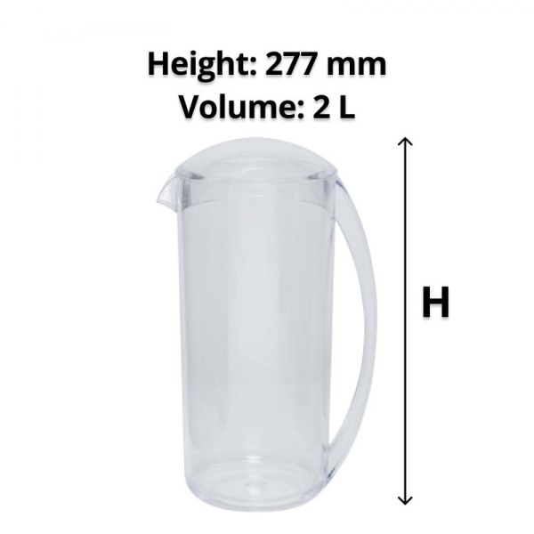 Plastic Water Jug With Lid 2L