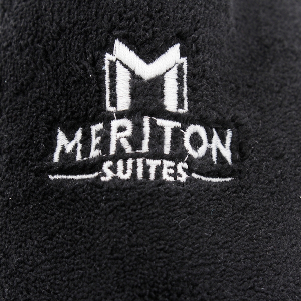 Meriton Black Closed Toe Premium Slippers With White Logo