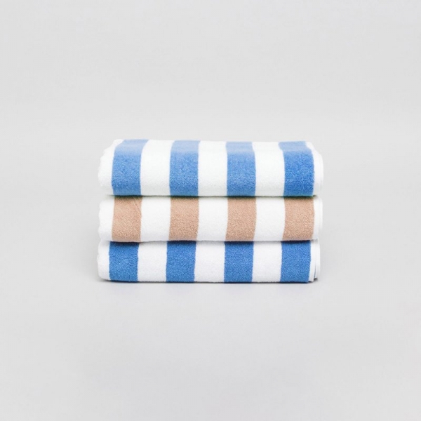 Pool Towel Latte / White 70 x 150cm