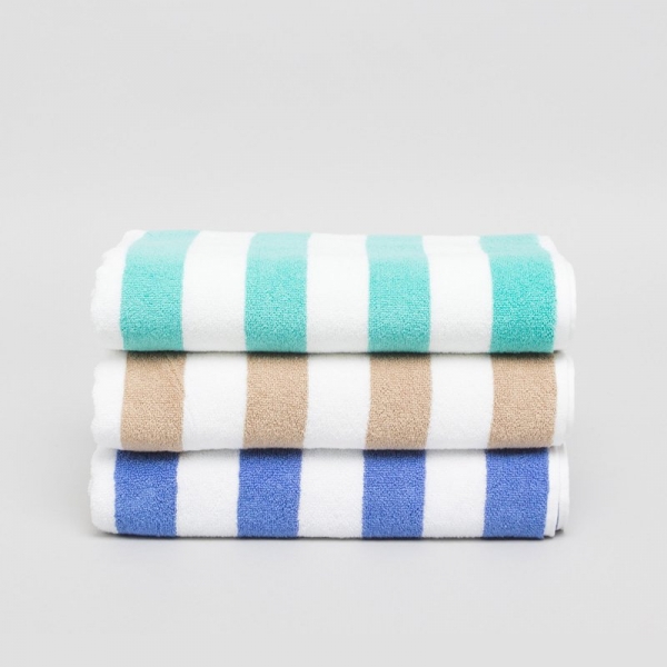 Pool Towel Green / White 70 x 150cm