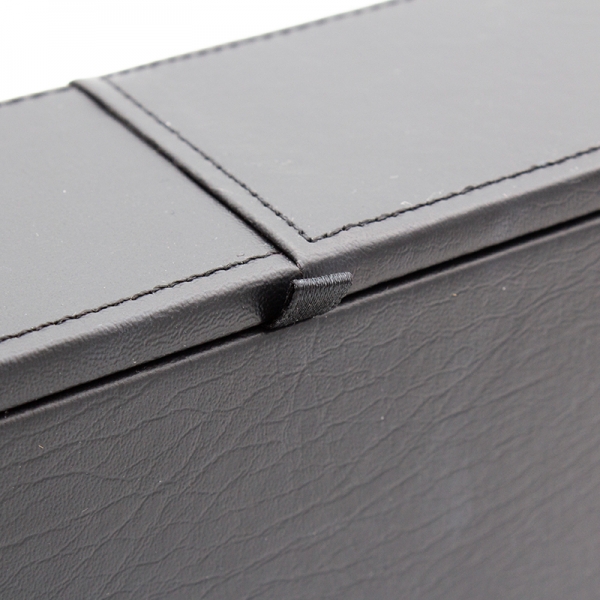 Leatherette Rectangular Tissue Box Black