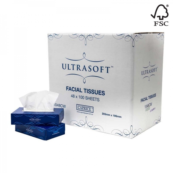 Ultrasoft Facial Tissues 2 ply 100 Sheets (Ctn 48)