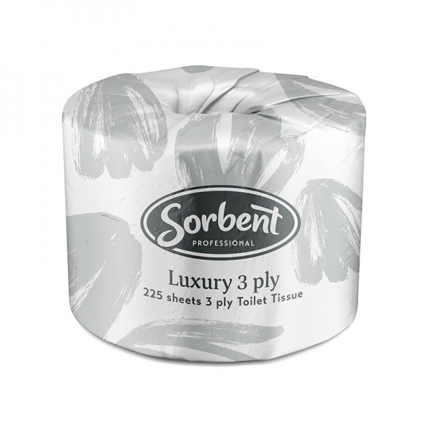 Sorbent Professional Luxury Toilet Tissue 3 Ply 225 Sheets (Ctn 48 Rolls)