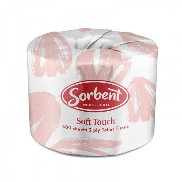 Sorbent Professional Soft Touch Toilet Tissue 2 Ply 400 Sheets (Ctn 48 Rolls)