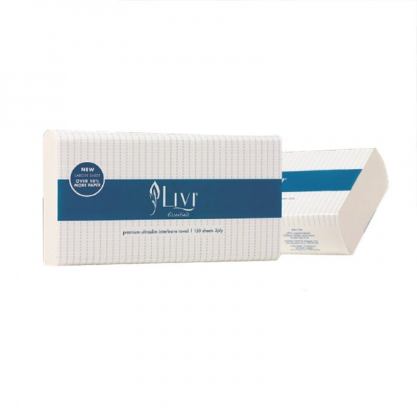 Livi Essentials Ultraslim Hand Towel 2 Ply 150 Sheets Ctn (16)