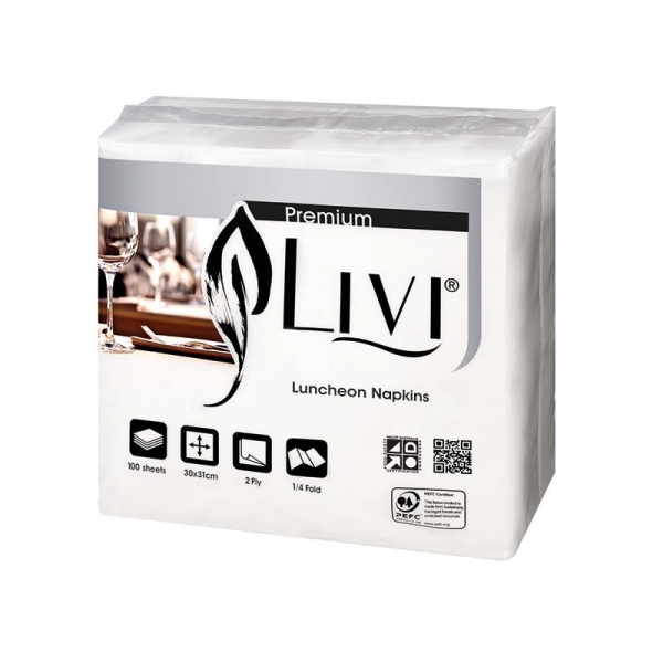 Livi Premium Luncheon Napkin 2 Ply 100 Sheets (Ctn 20)