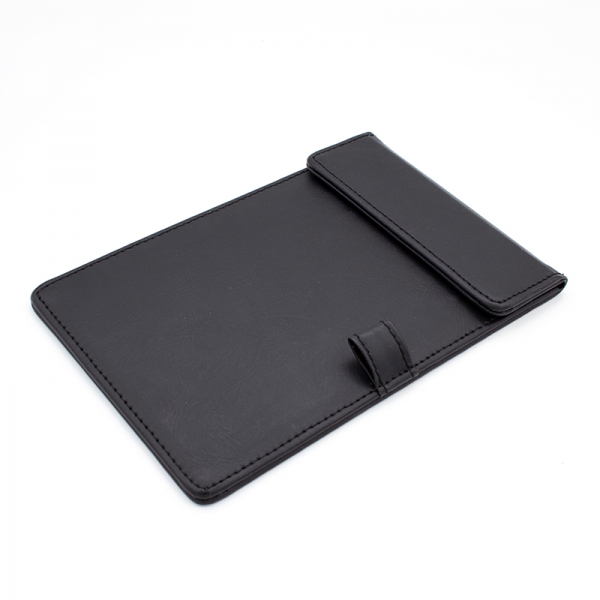 Black PVC Notepad Holder with Pen Fixer