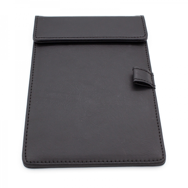 Black PVC Notepad Holder with Pen Fixer