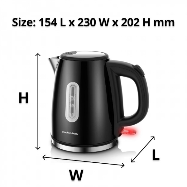 Morphy Richards Equip Black Stainless Steel Kettle 1L