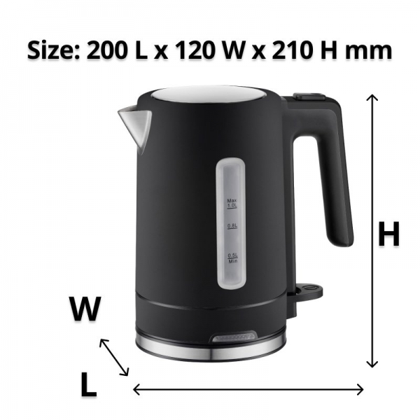 Nero Select Black Stainless Steel Kettle 1L