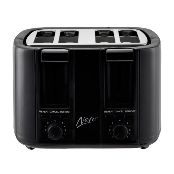 Nero 4 Slice Black Toaster