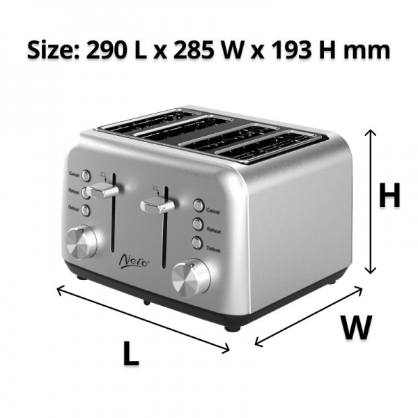 Nero Classic Style Toaster 4 Slice