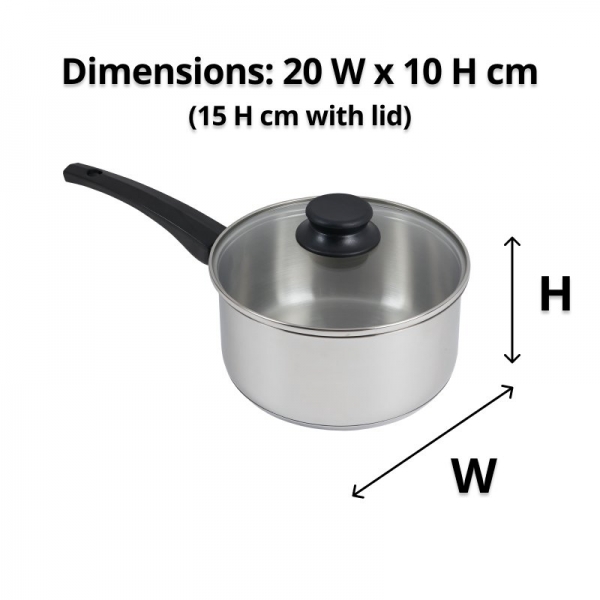 Connoisseur Stainless Steel Saucepan 20cm with Glass Lid