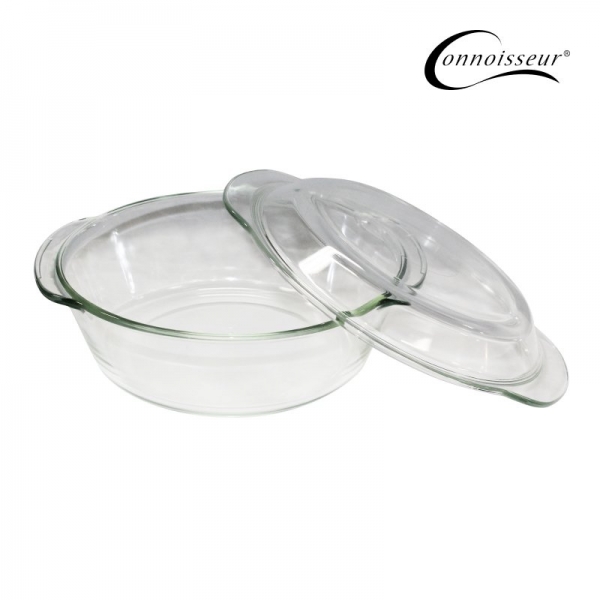Round Glass Casserole Dish 2L with Lid