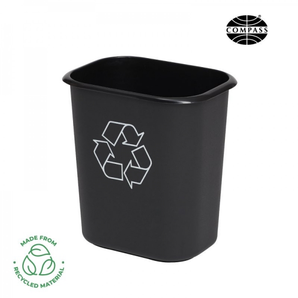 Rectangular Black Recycling Bin 14L