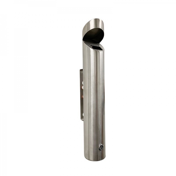 Cylindrical Stainless Steel Wall-Mounted Ashtray