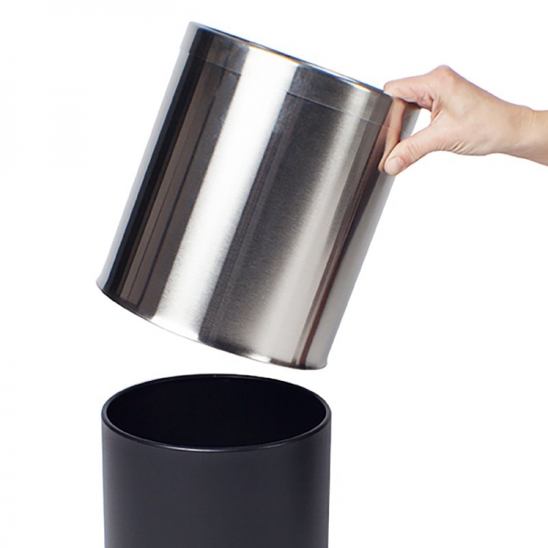 Round Stainless Steel Bin with Liner 10L
