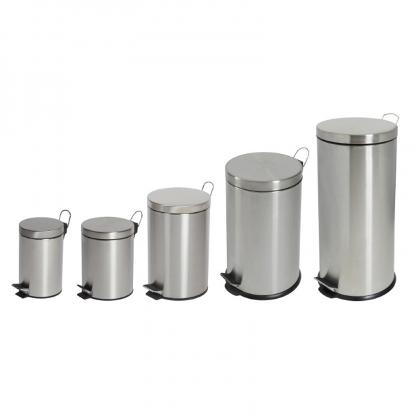 Round Stainless Steel Pedal Bin 3L