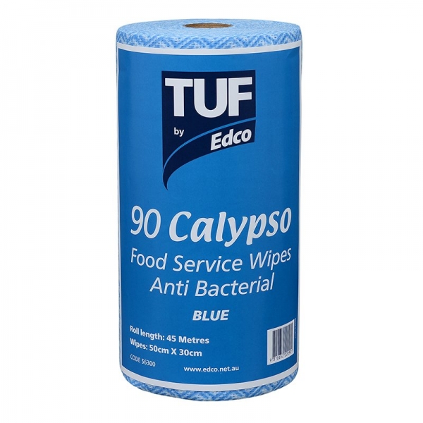 TUF Calypso Wipes Blue 50x30cm (90 wipes/roll, 6 rolls/ctn)
