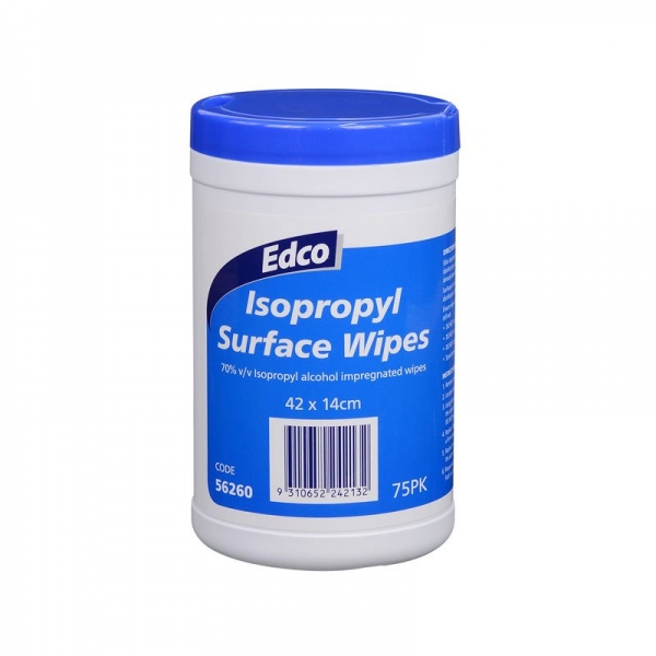 Isopropyl Surface Wipe Canister - 70% Alcohol (75 Pack)